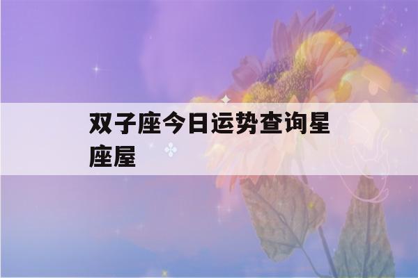 今日双子座运势查询：双子座日运精通解说及今日预测